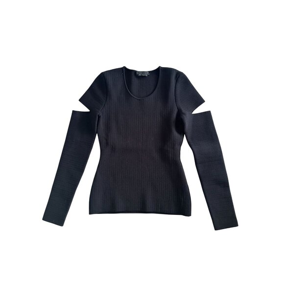 ALEXANDER WANG Black Cold Shoulder Sweater Top Size XS - Picture 4 of 8